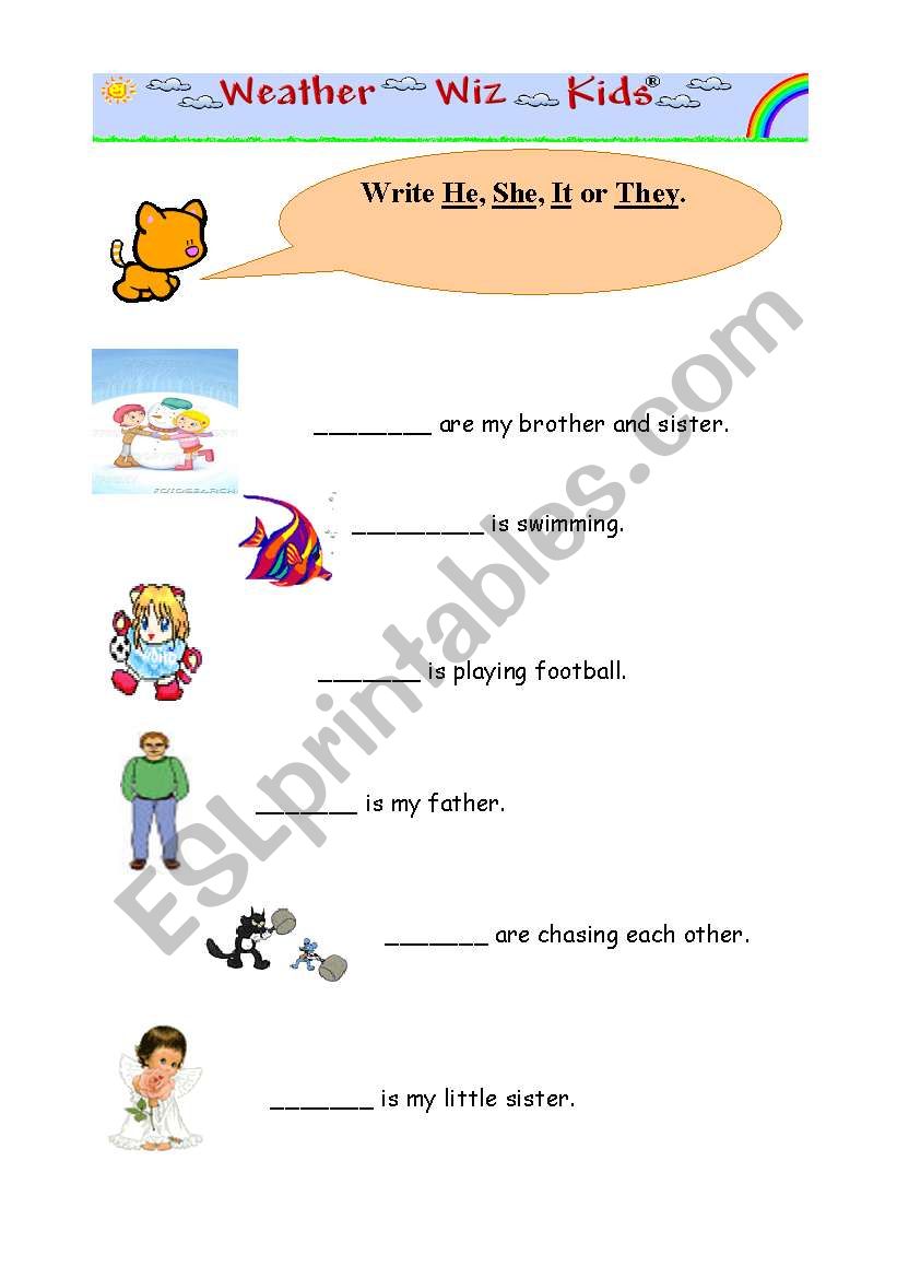 pronoun  worksheet