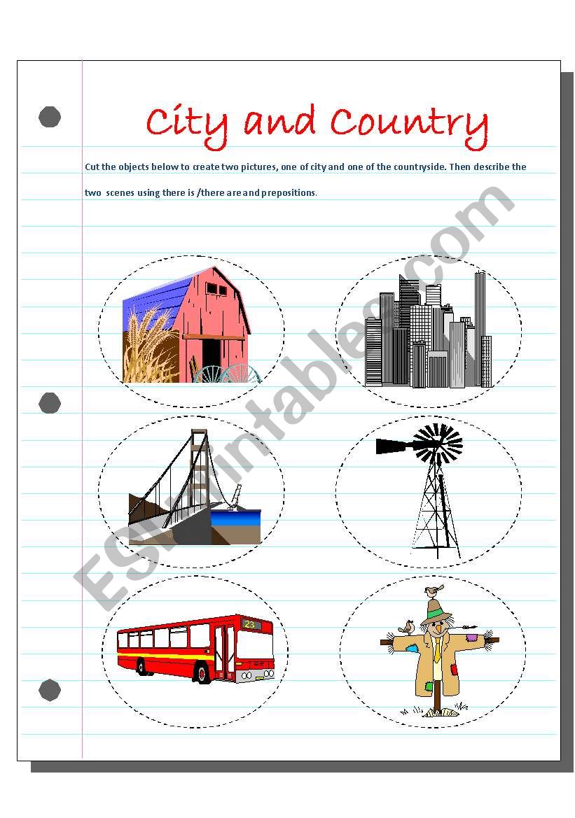 City and Country worksheet