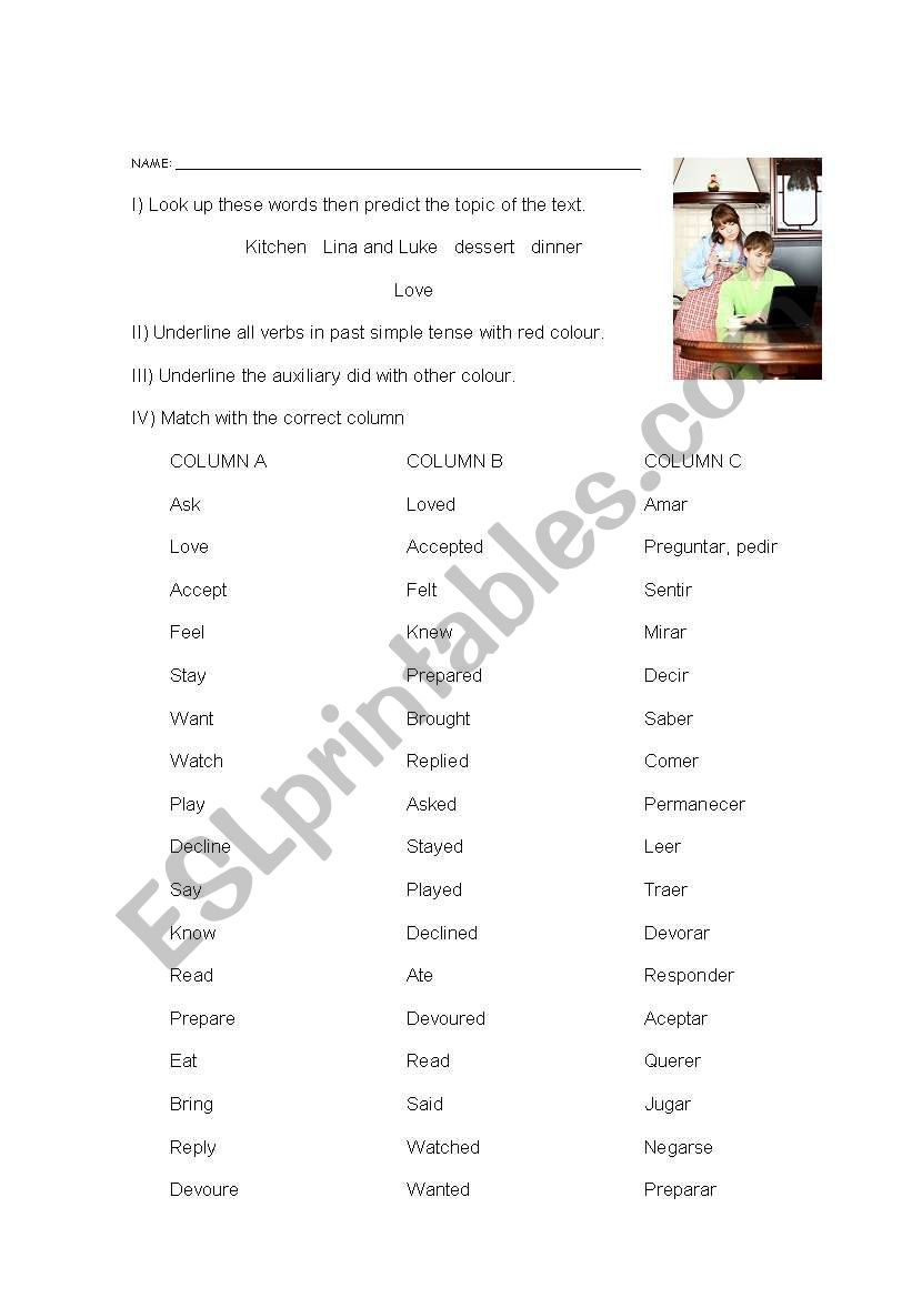 past simple worksheet