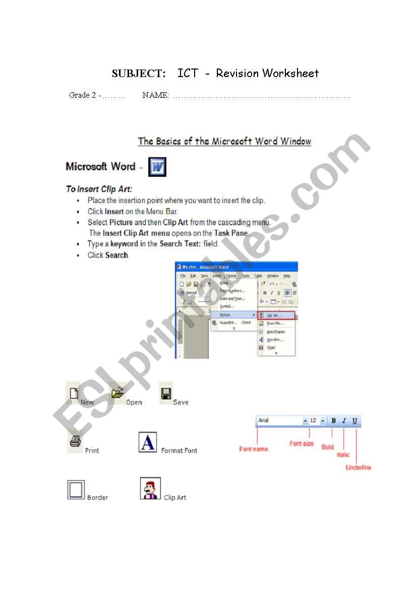 ict worksheet worksheet