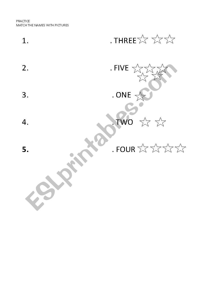 Numbers Matching worksheet