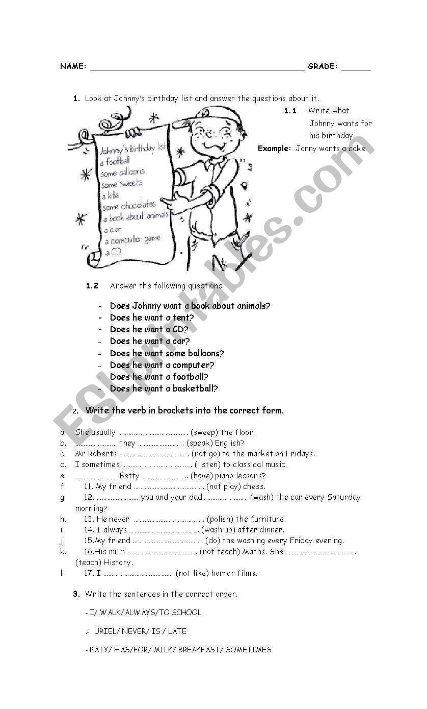 English workshop worksheet