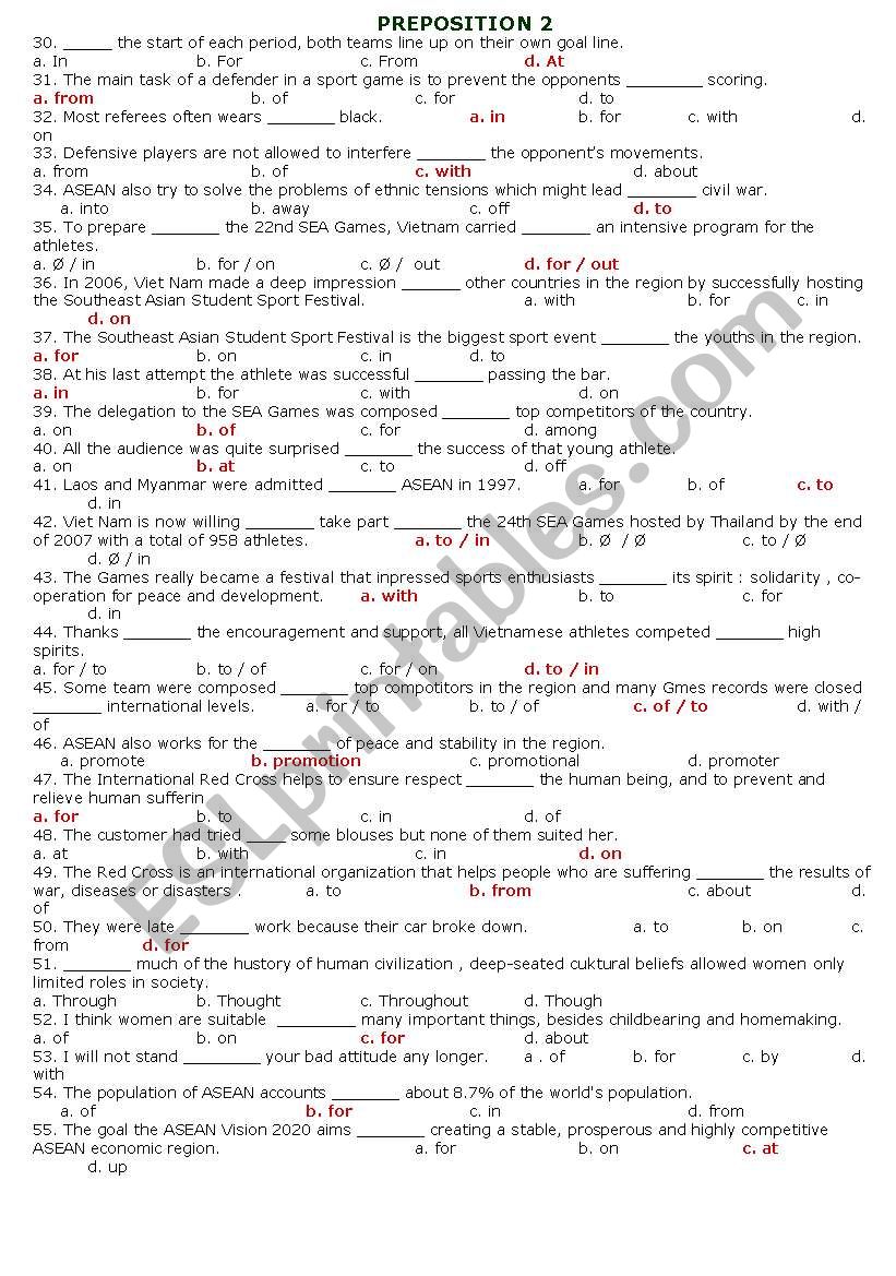 Preposition 2 worksheet