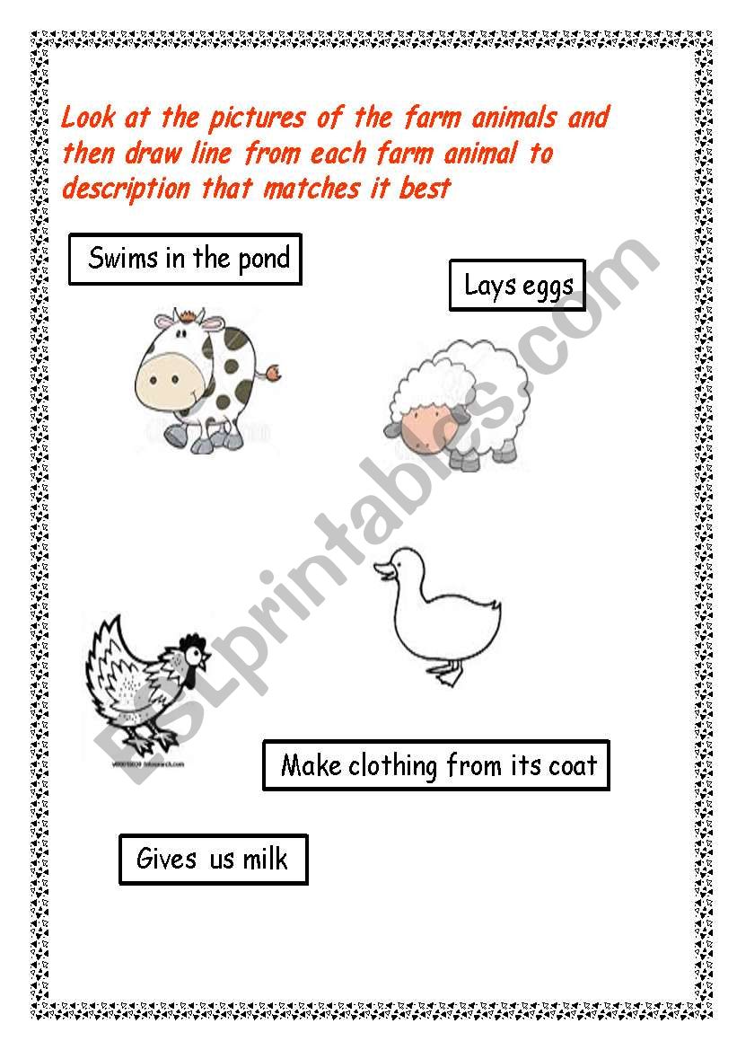 farm animal worksheet