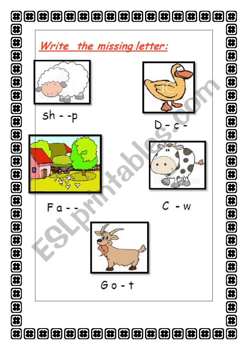 farm animal 2 worksheet