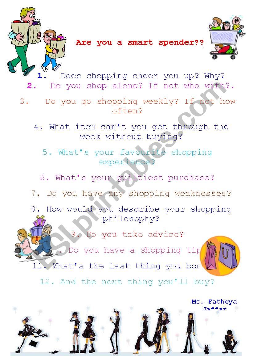 Are you a smart spender? worksheet