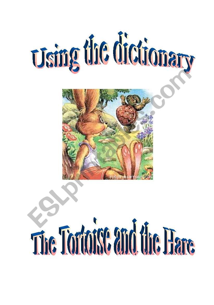 USING THE DICTIONARY worksheet