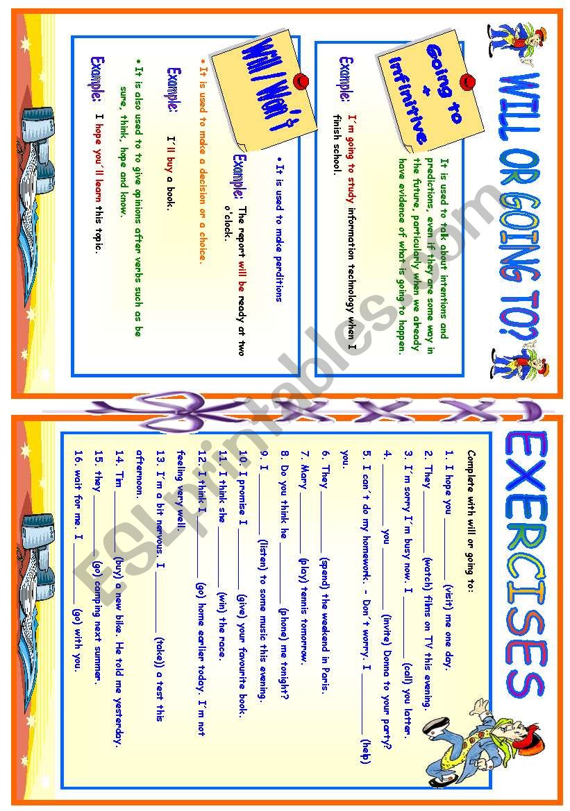 Will or going to?  worksheet