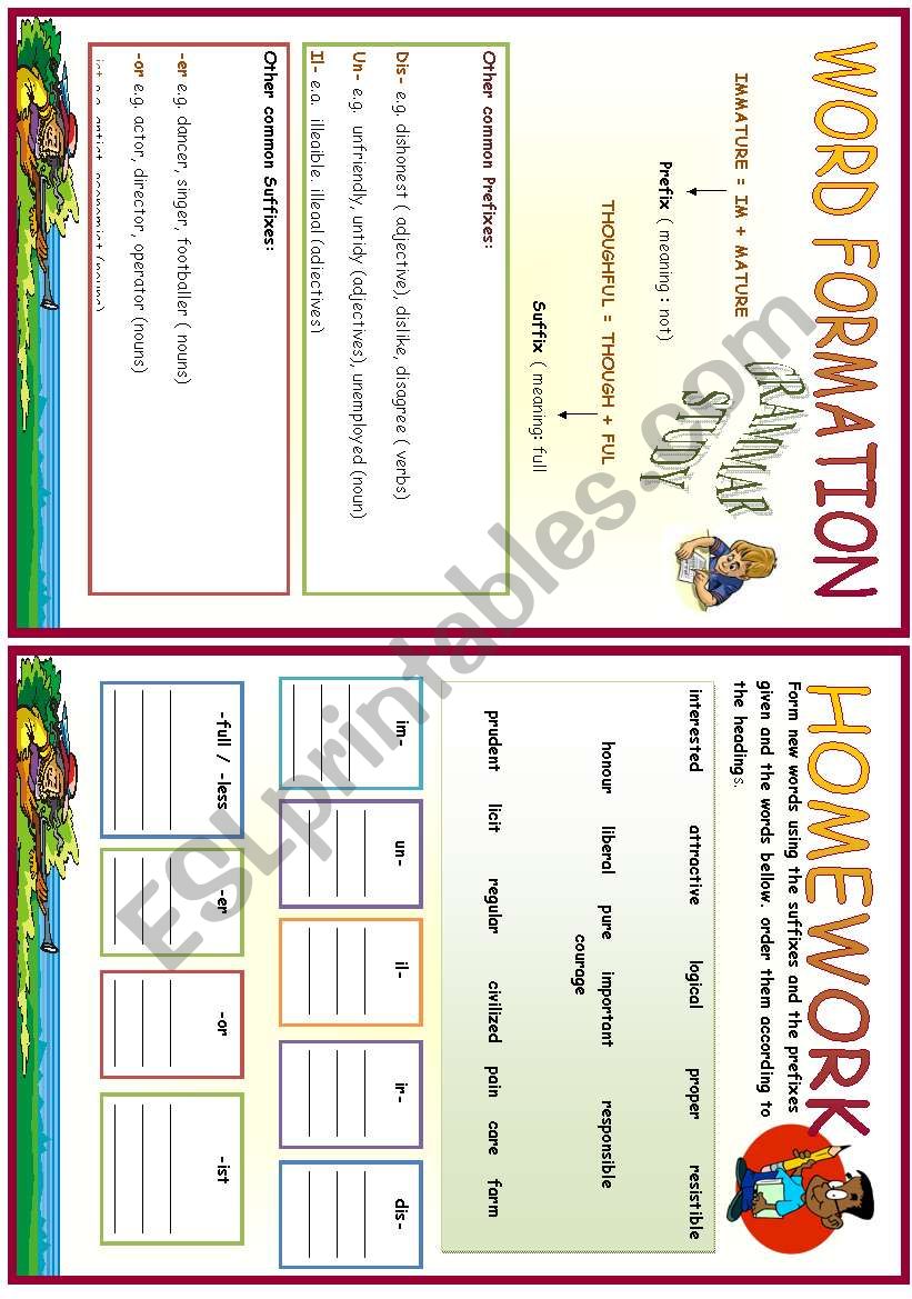 Word formation worksheet