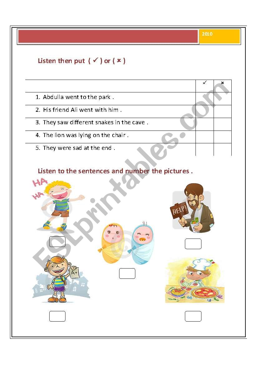 listening worksheet