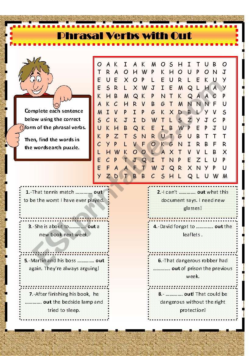 Phrasal Verbs with Out worksheet