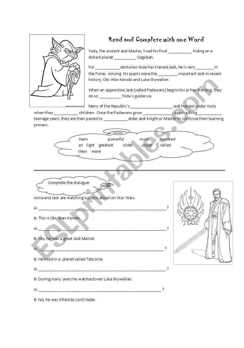 star wars fans worksheet