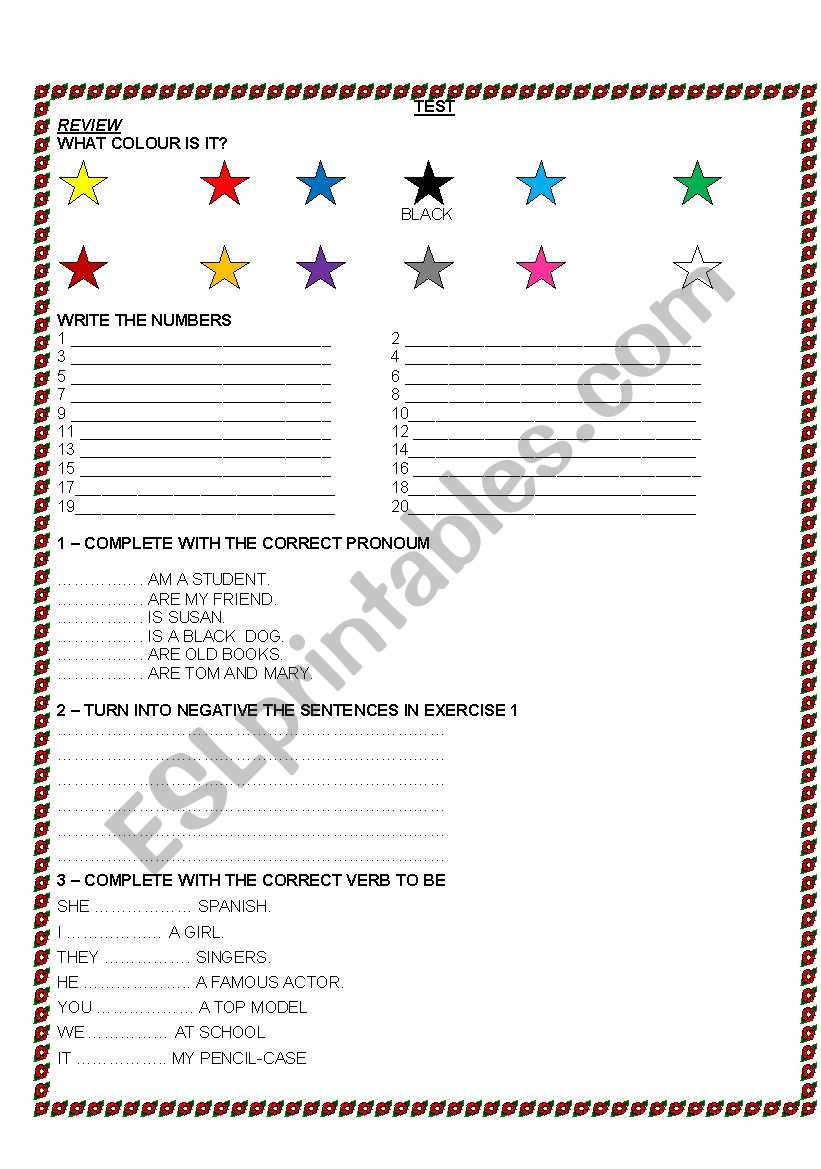 TEST FOR 1º GRADE - ESL worksheet by jupylandia