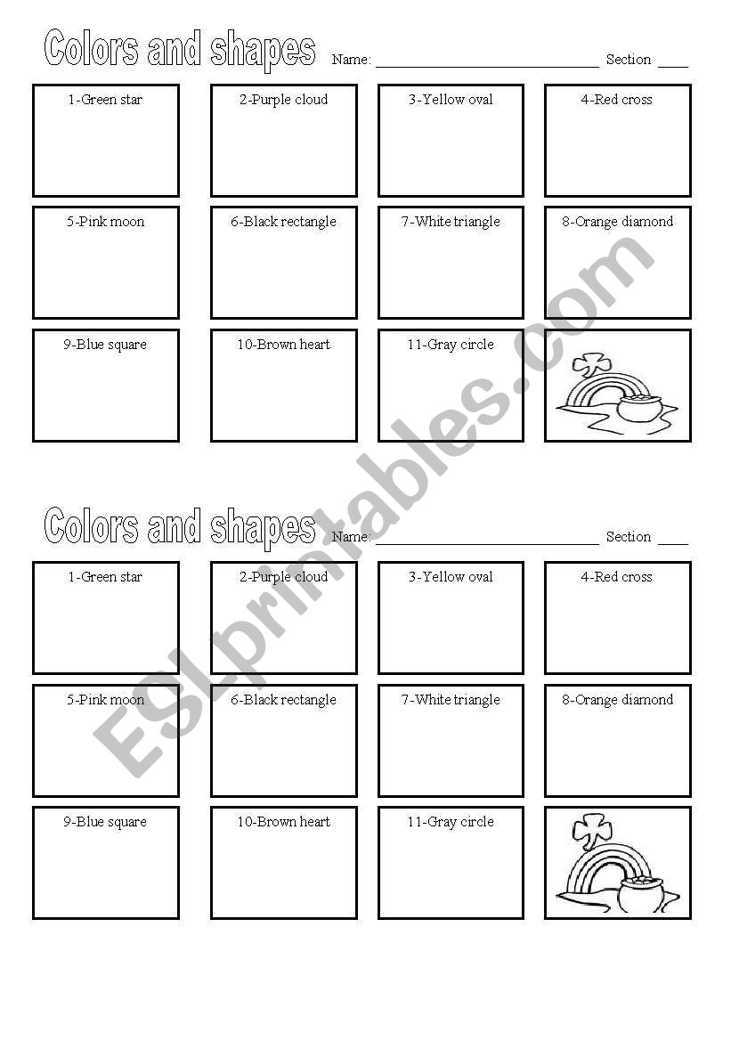 colors and shapes worksheet