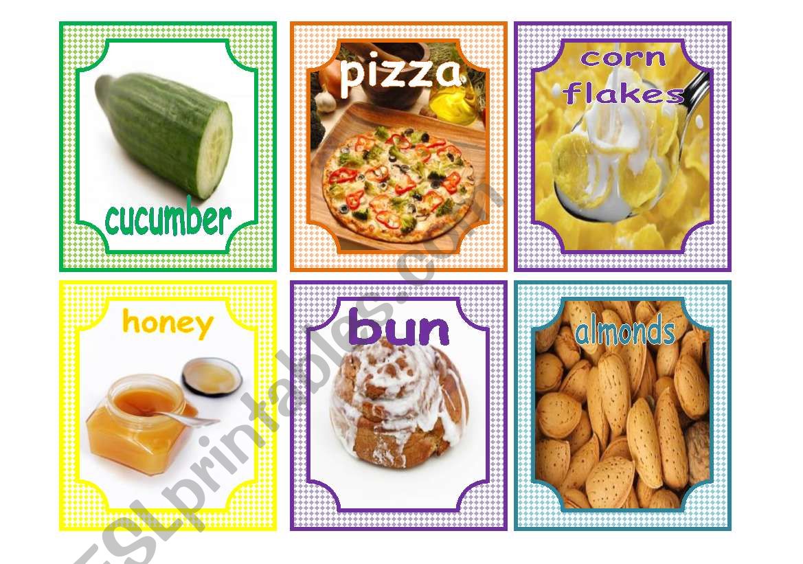 food flashcards 2 worksheet