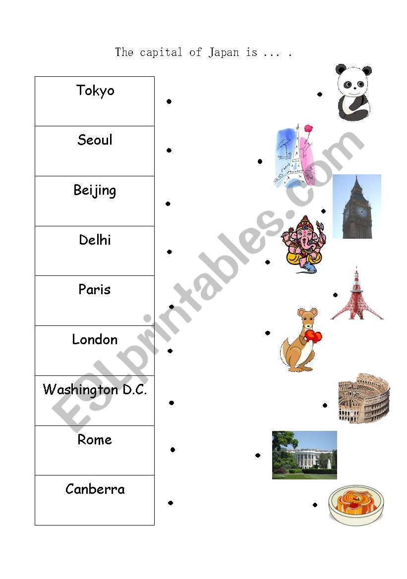 Whats the capital of Japan? worksheet