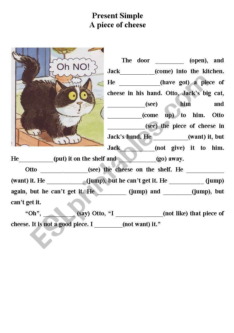 Present Simple funny story worksheet