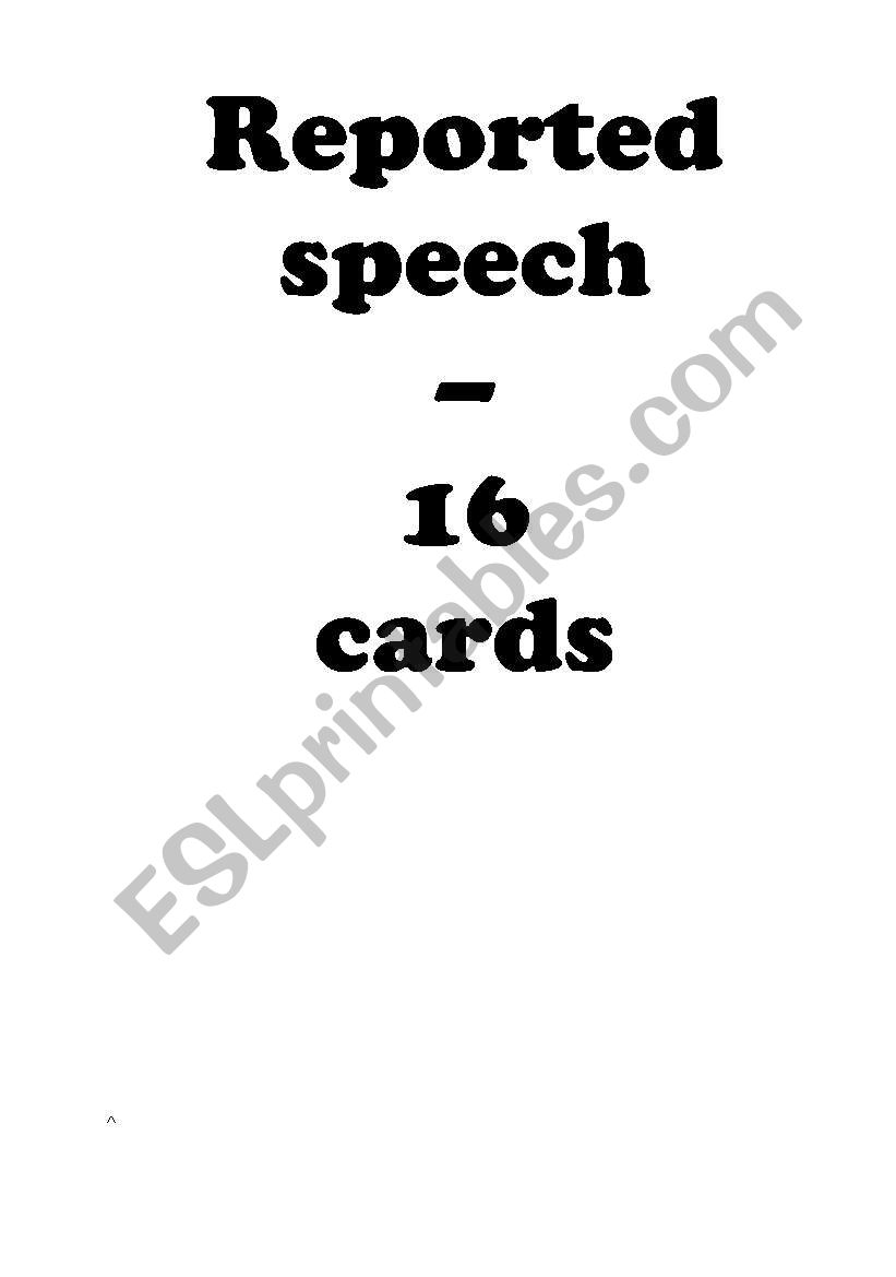 16 Statement Cards - Reported / Indirect Speech -  (Editable)