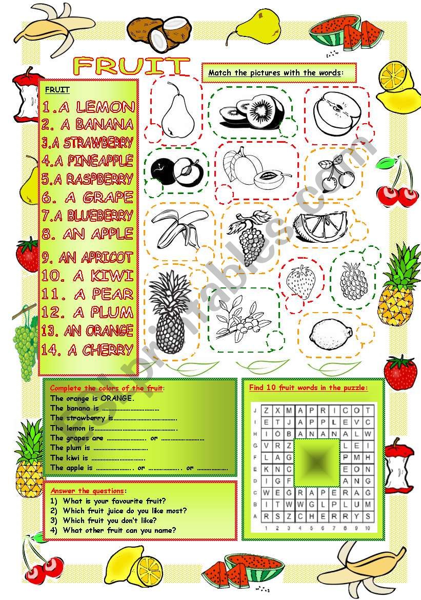 Elementary Vocabulary Series9-Fruit