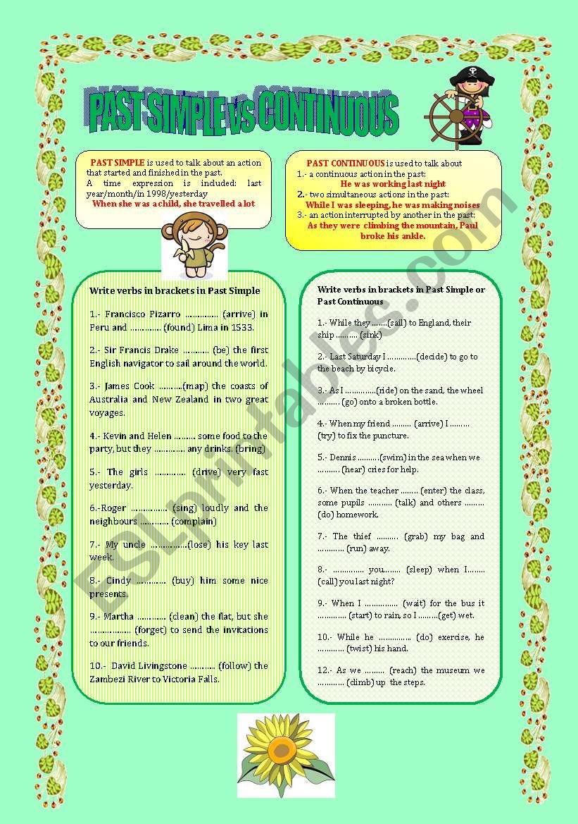 PAST SIMPLE vs CONTINUOUS worksheet