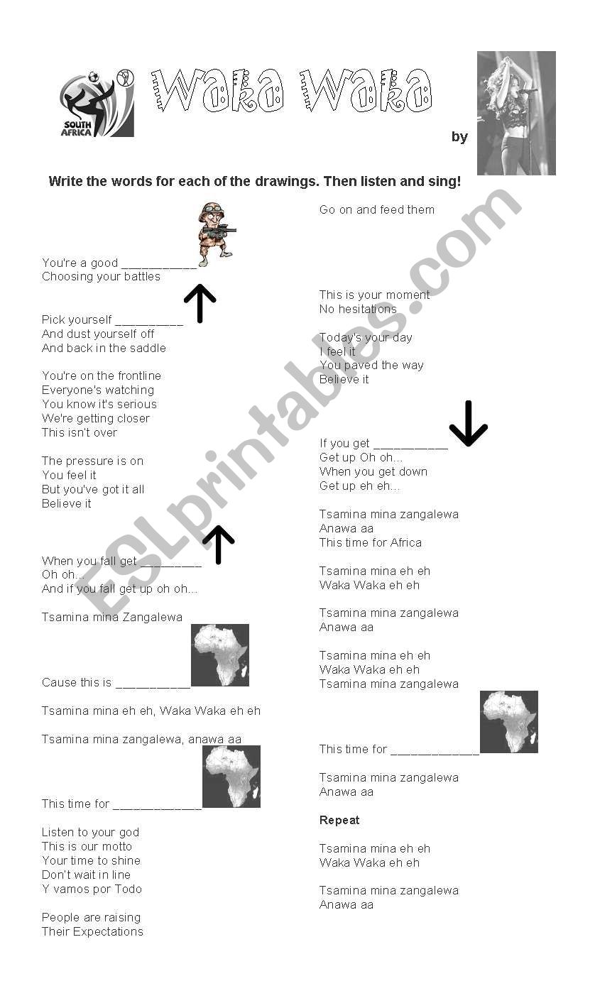 Waka Waka 1 worksheet