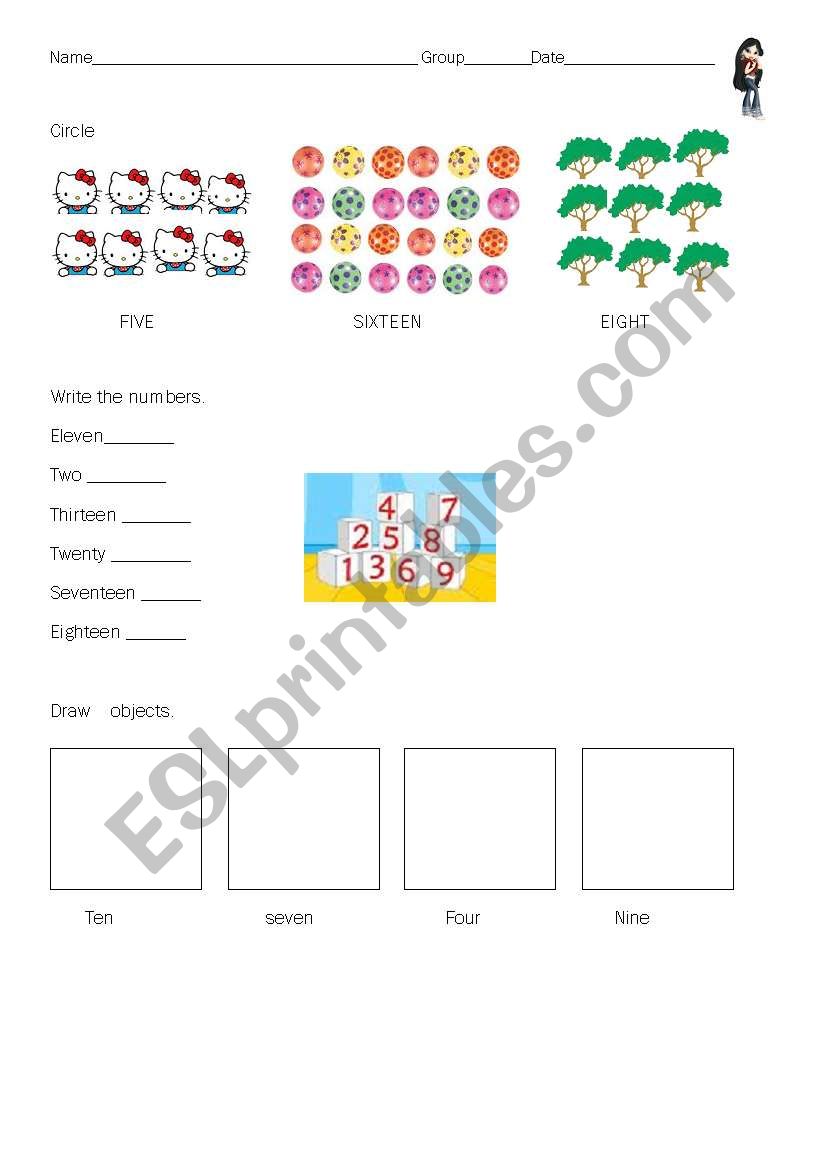 numbers 1-20 worksheet