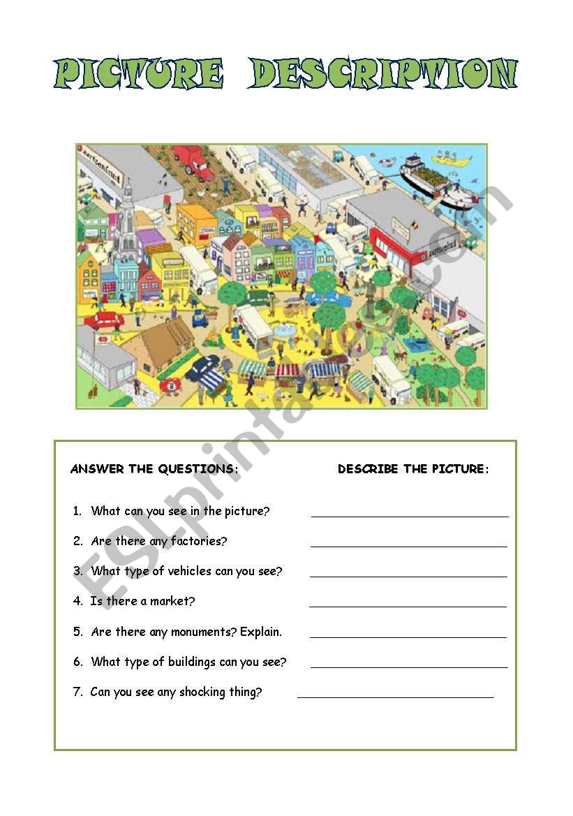 Picture description  worksheet