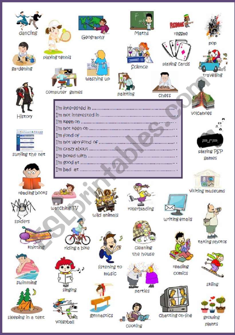 What Are You Interested In Esl Worksheet By Blanca