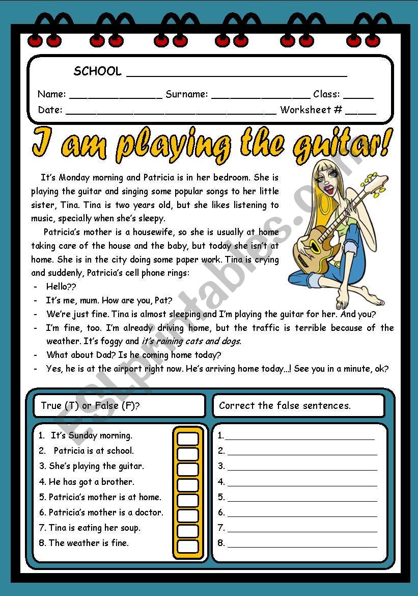 I AM PLAYING THE GUITAR ( 2 PAGES )