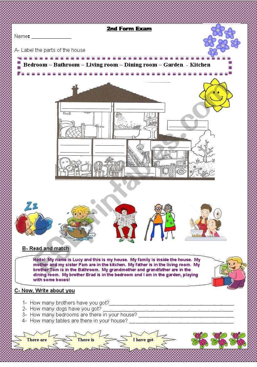 Family and House worksheet