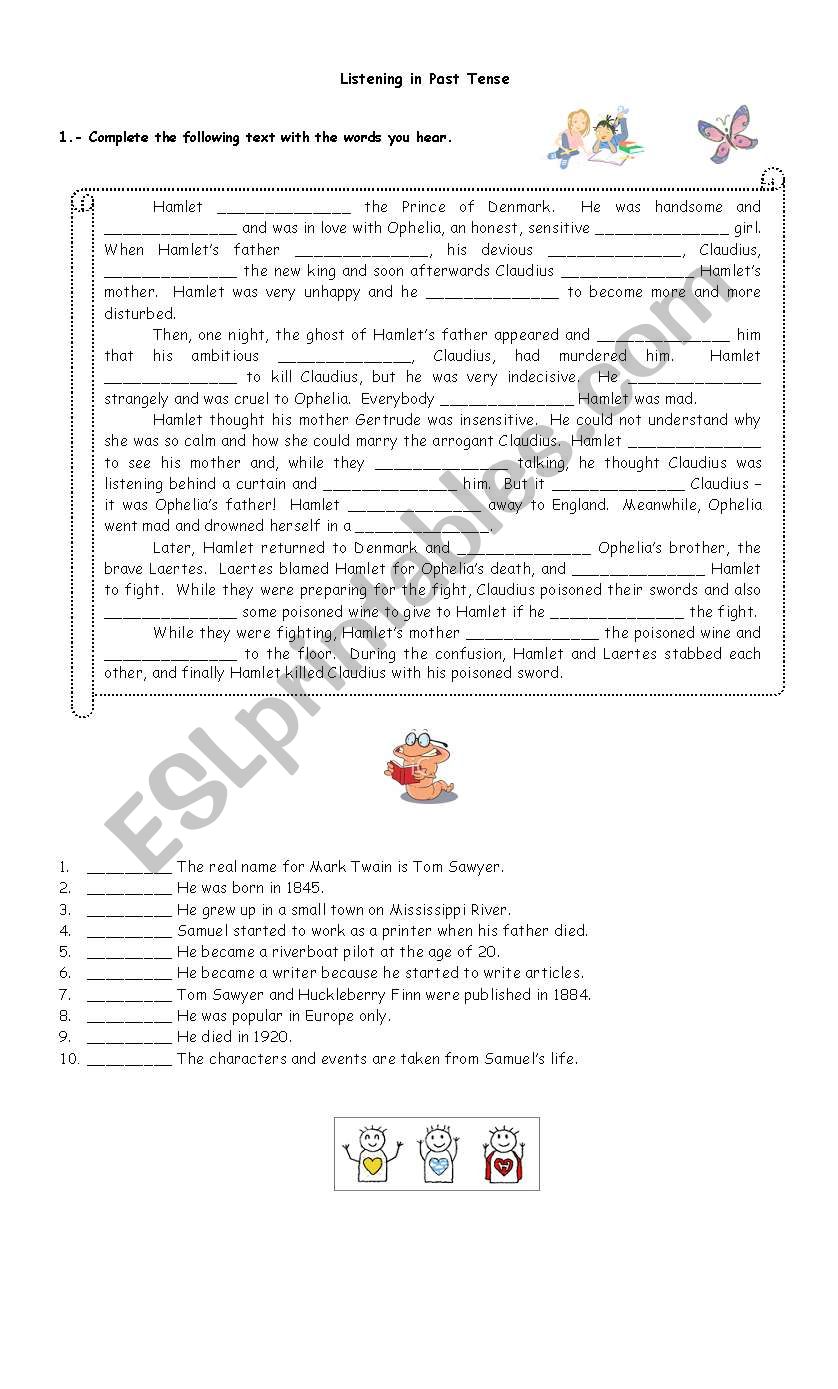 Listening Past Tense 2 worksheet