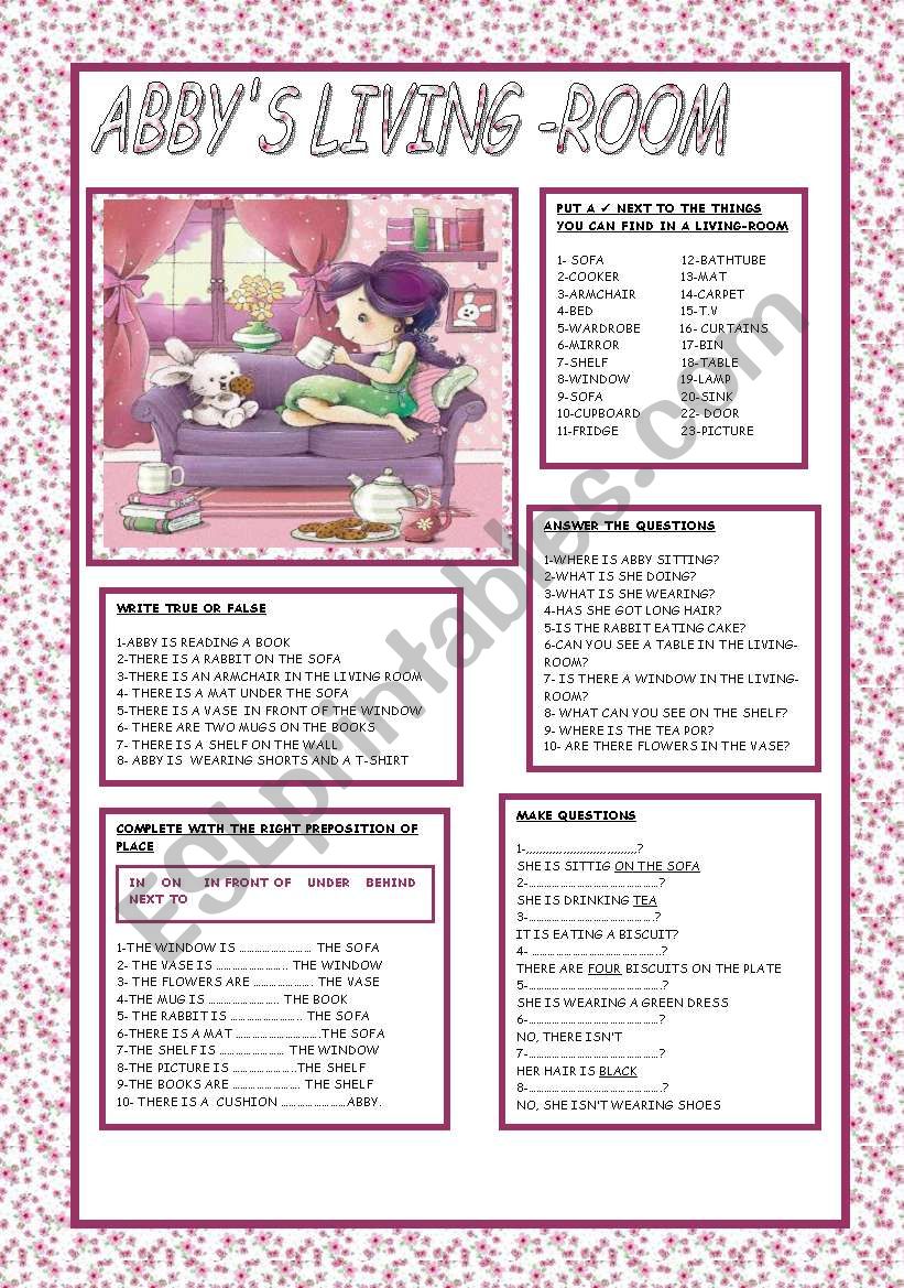 ABBYÂ´S LIVING-ROOM worksheet