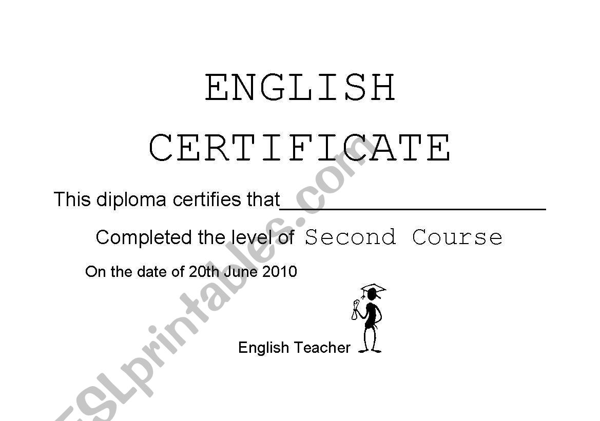 certificate worksheet