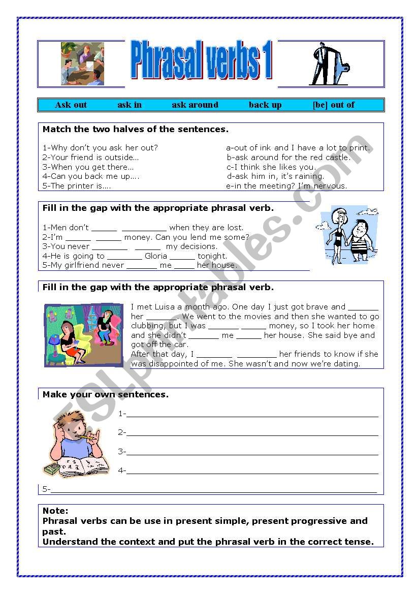 Phrasal verbs 1 worksheet