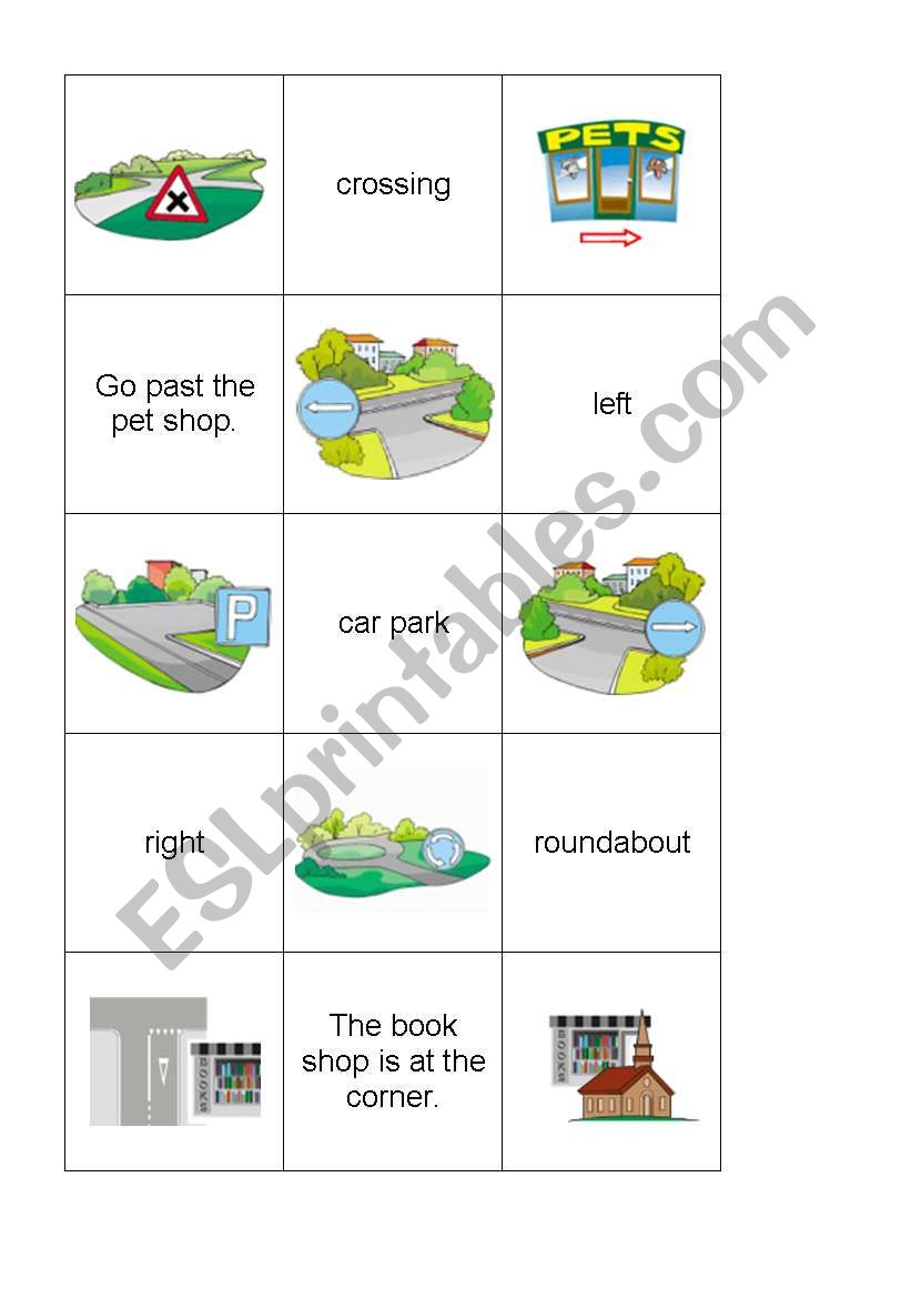 asking the way-memory worksheet