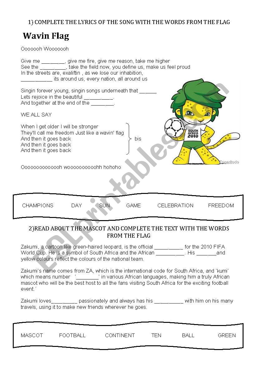 FIFA World Cup Song worksheet