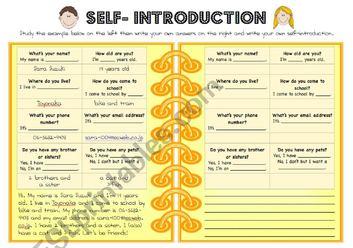 Introductions worksheet