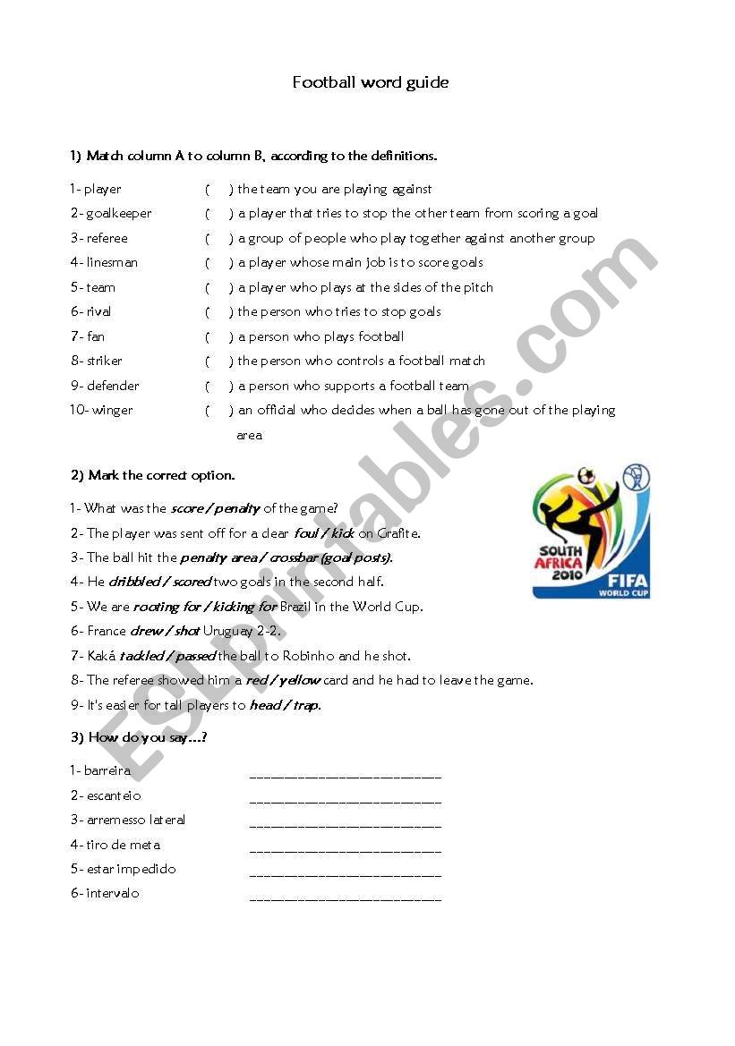 Football word guide - World Cup 2010