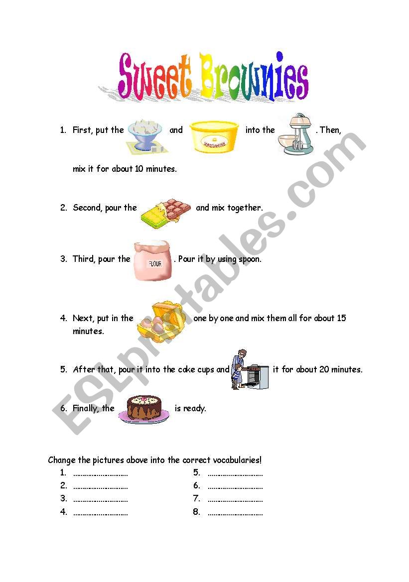 Sweet Brownies worksheet