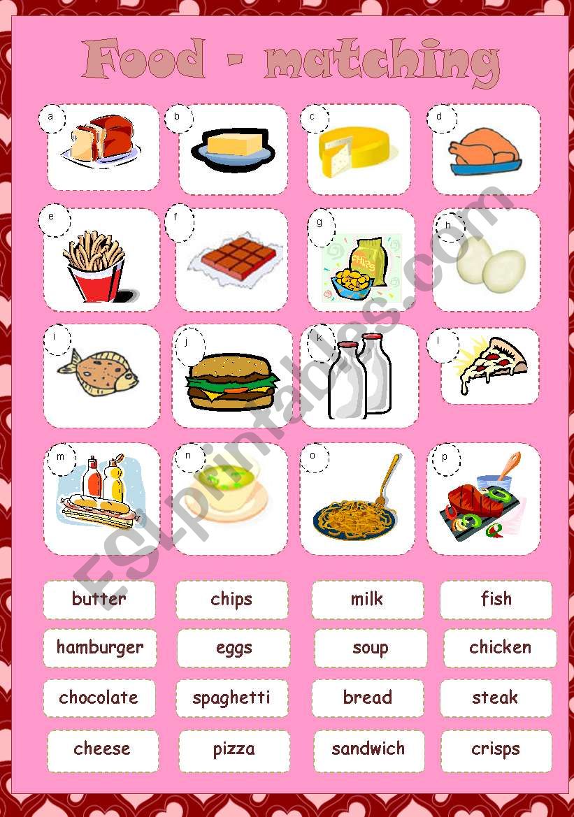 FOOD - MATCHING worksheet