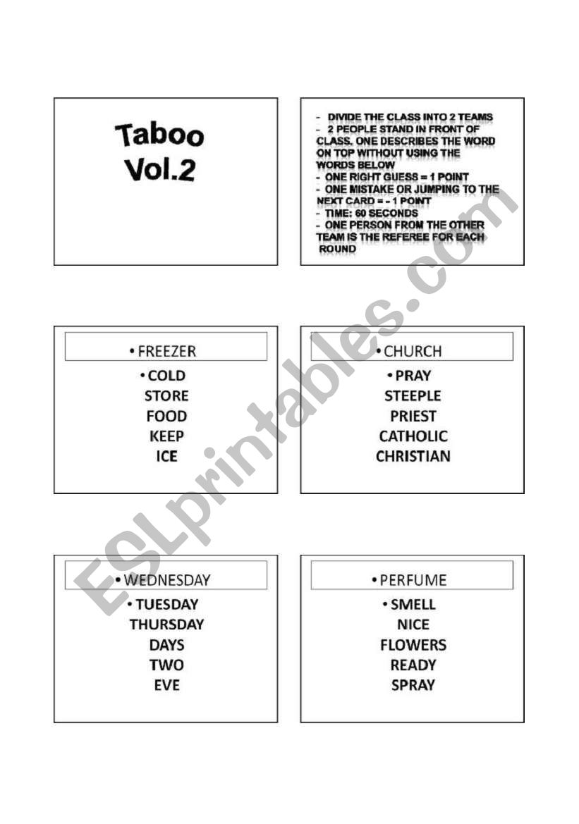 Taboo Vol.2 worksheet