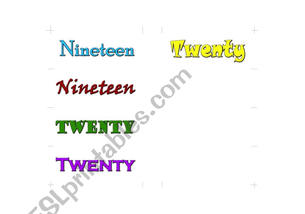 Spelling Numbers One to Twenty (card seven)