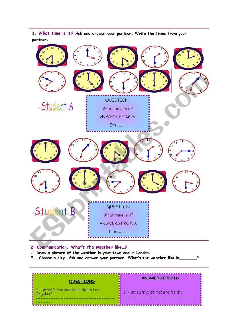 What time is it? worksheet