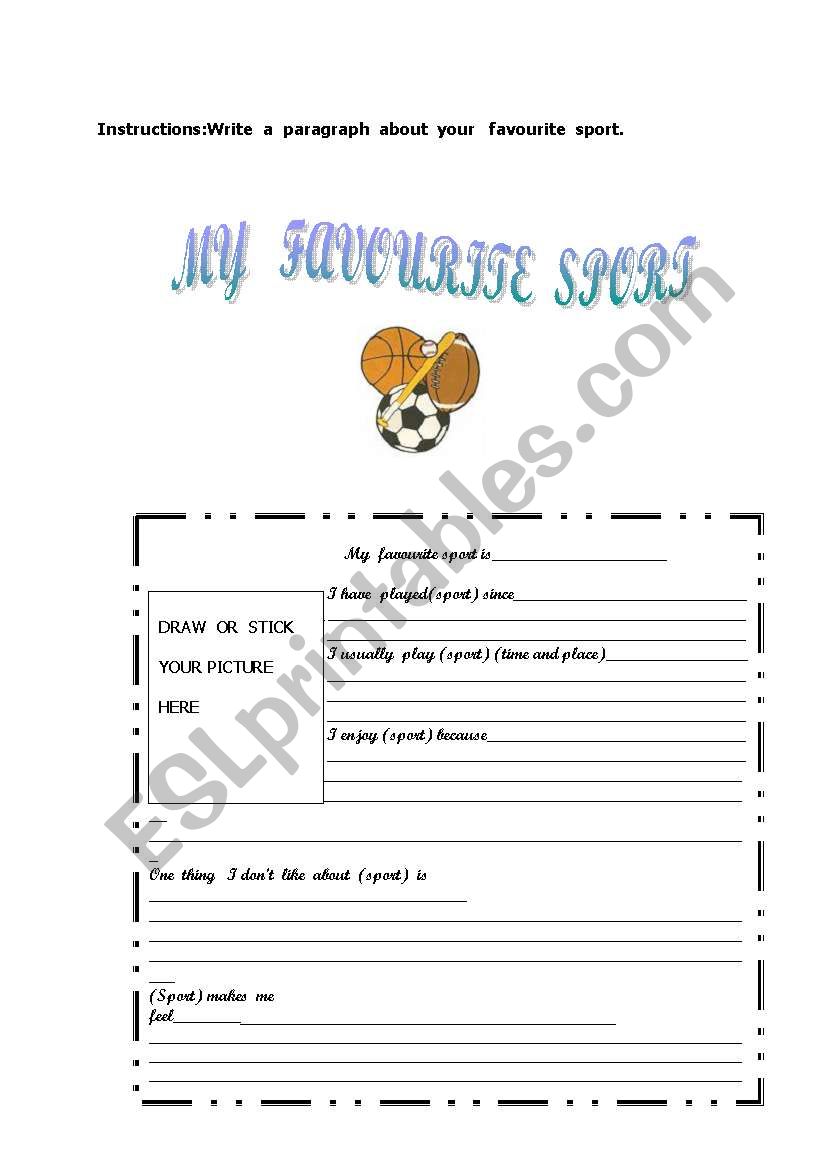   favourite  sport worksheet