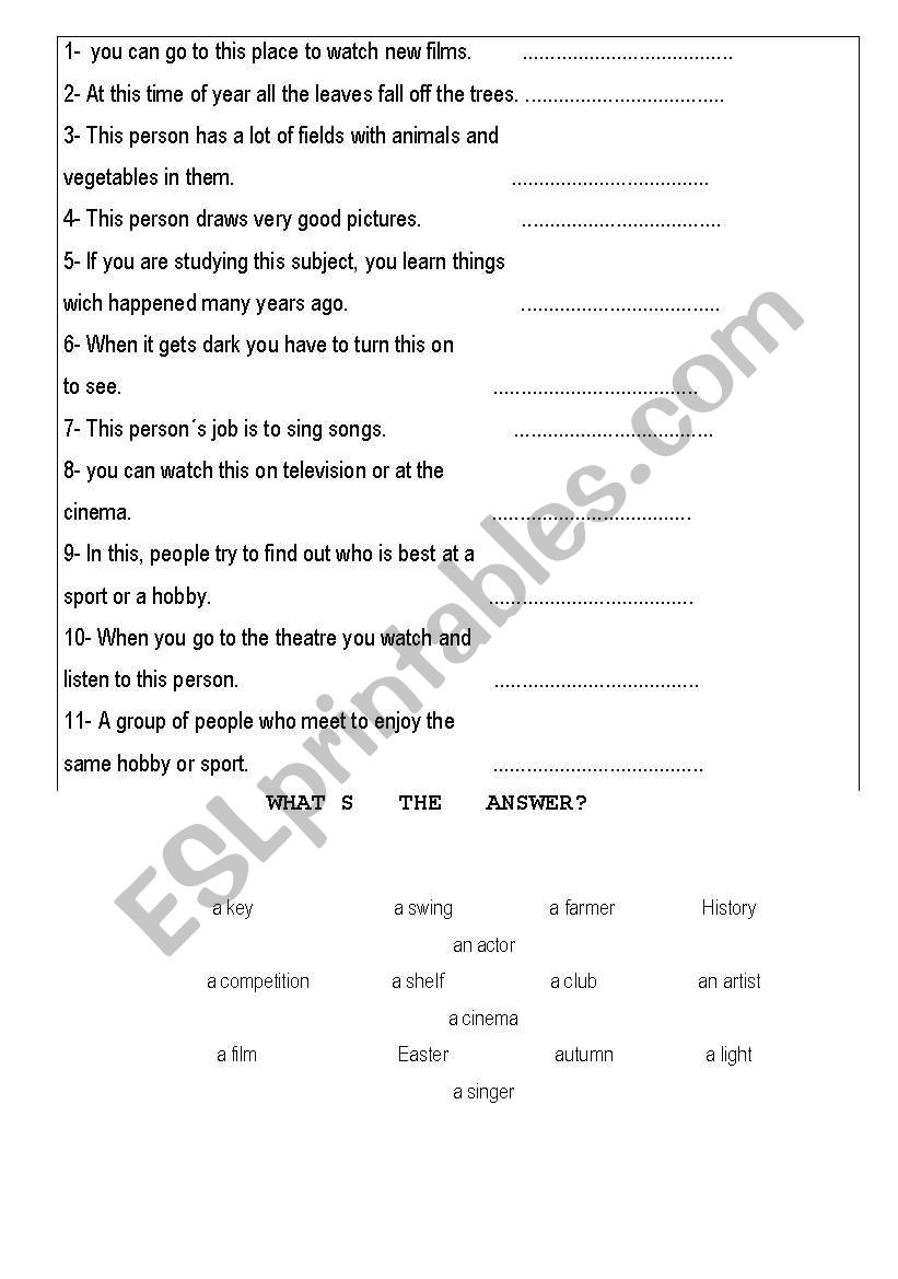 What´s the answer? worksheet