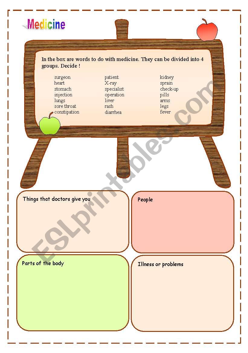 Medicine worksheet