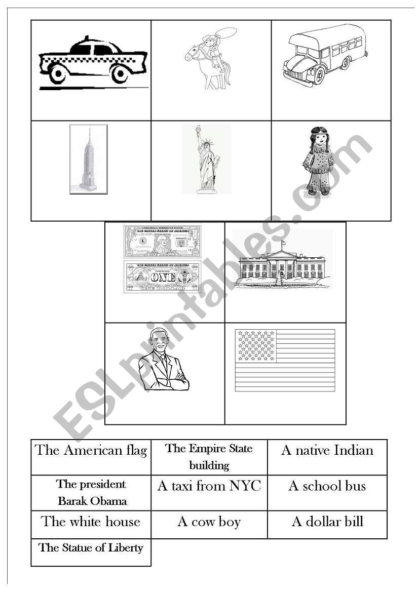 American symbols worksheet