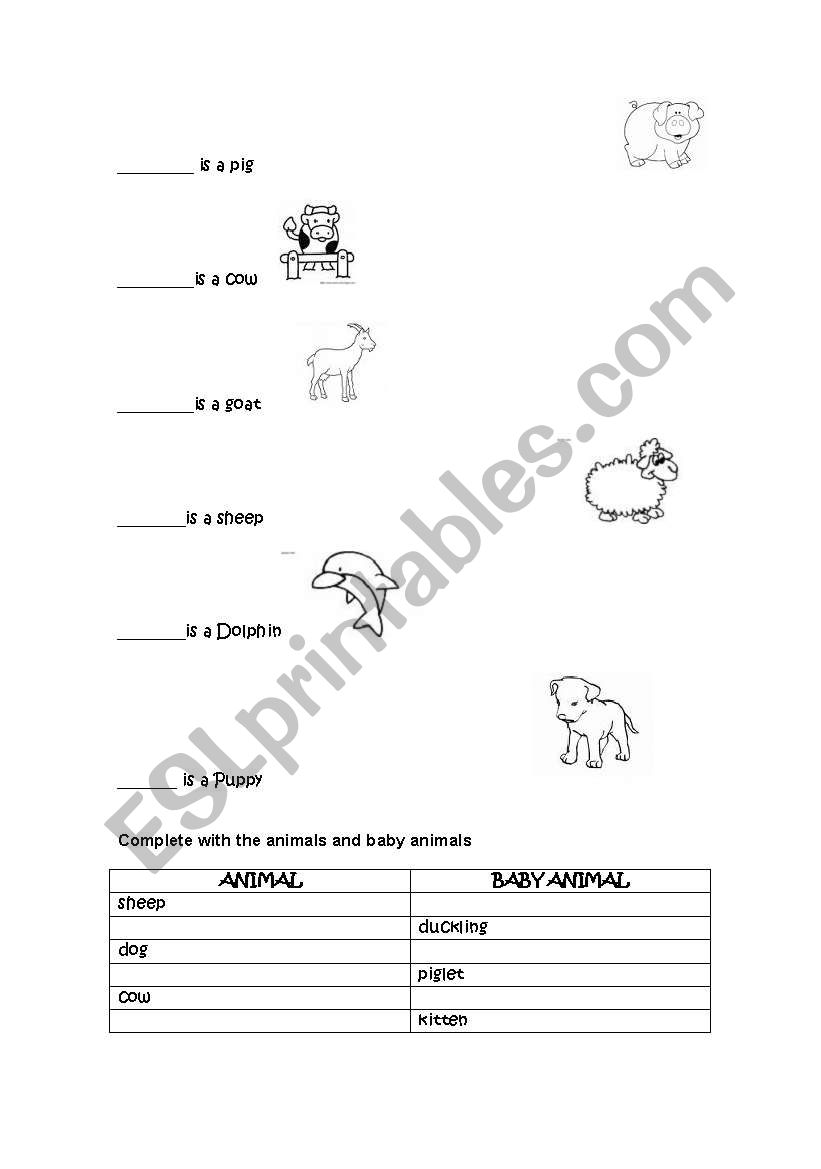 this/ that (farm animal) worksheet