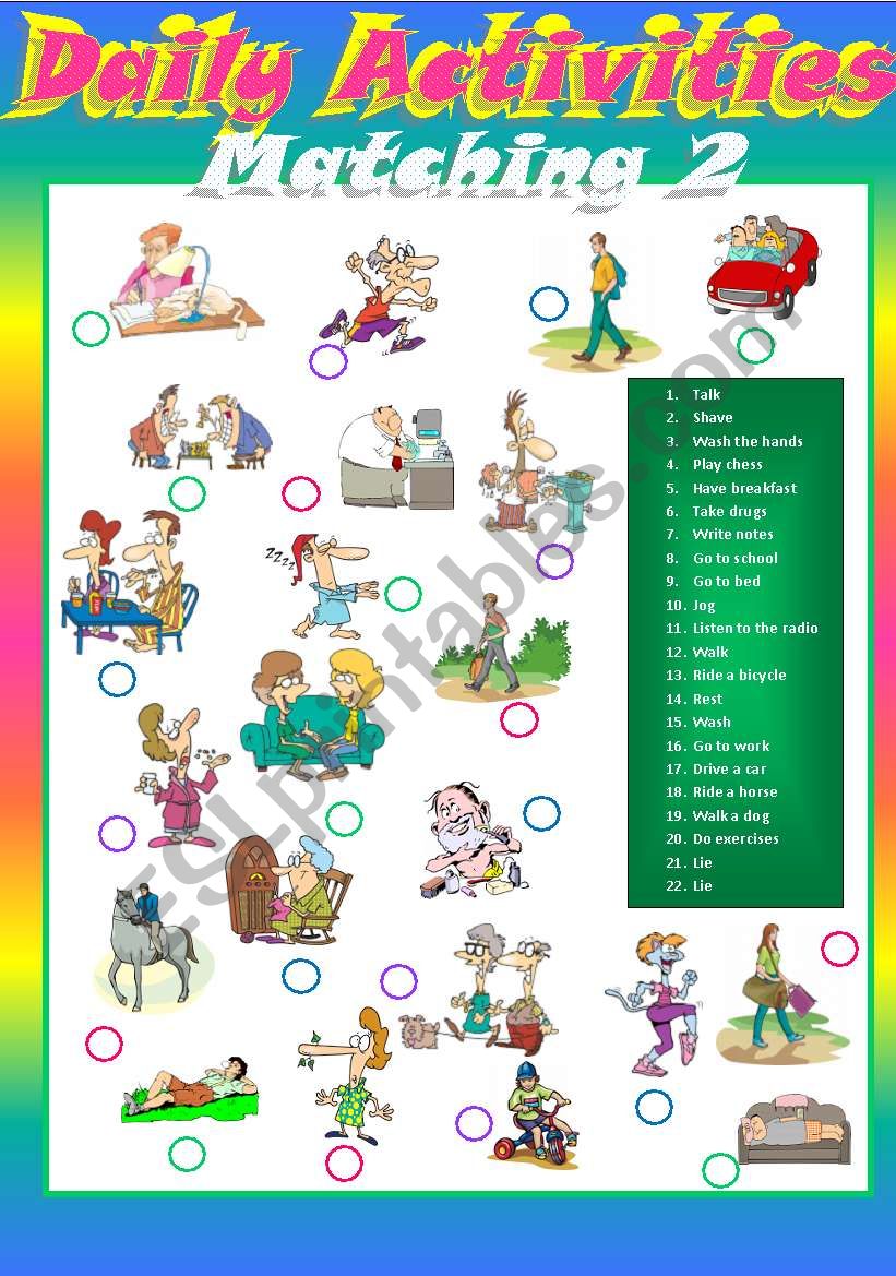 Daily activities Matching 2 worksheet