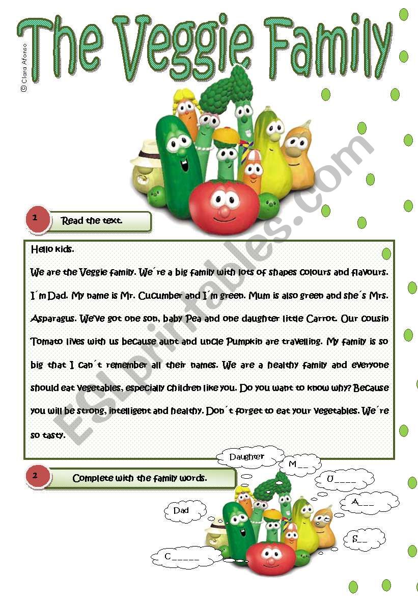 Vegetables worksheet